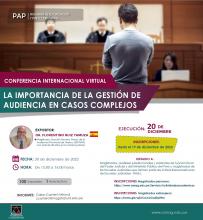 Anuncio Conf Virttual - La importancia de la gestión de audiencia en casos complejos